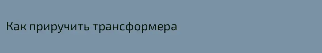 Как приручить трансформера